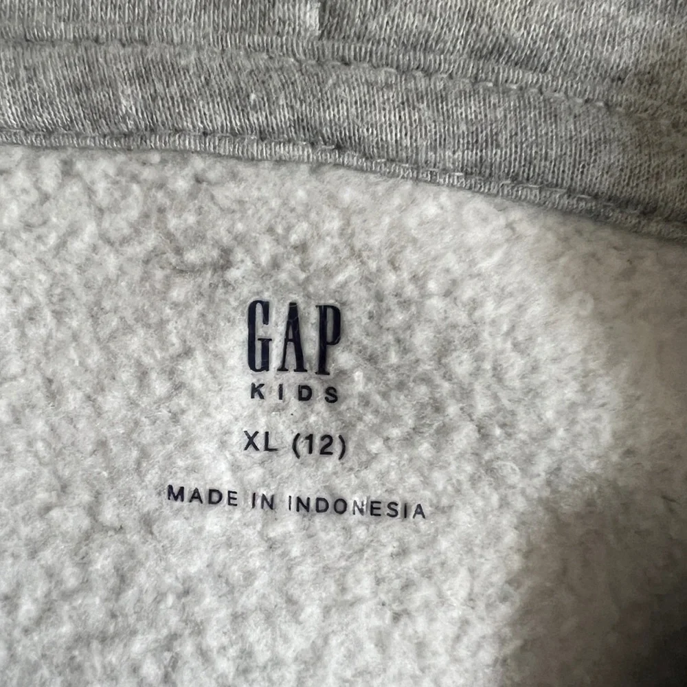 Kids Unisex Gap Logo Pullover Hoodie, Heather Gray, Size 12 XL